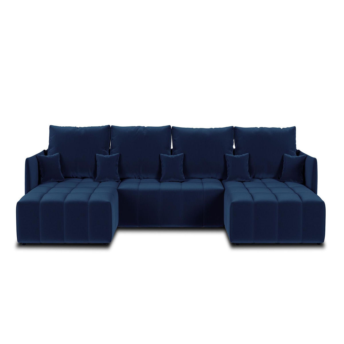 BEST MOBILIER Petra - canapé panoramique en u - 7 places - convertible - avec coffre - en velours