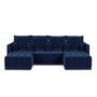 Voir la diapositive 1 : BEST MOBILIER Petra - canapé panoramique en u - 7 places - convertible - avec coffre - en velours