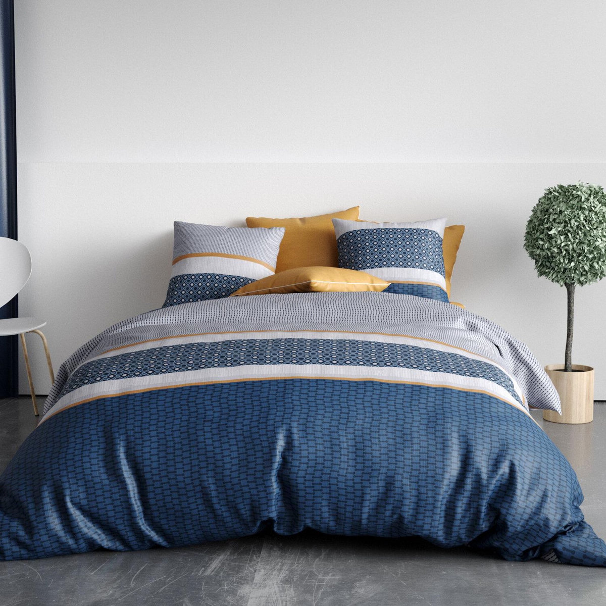 ATELIER DU COTON Parure housse de couette 100% coton 57 fils zante
