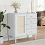 Voir la diapositive 1 : VIDAXL Buffet SENJA aspect rotin blanc 80x40x80 cm bois massif de pin
