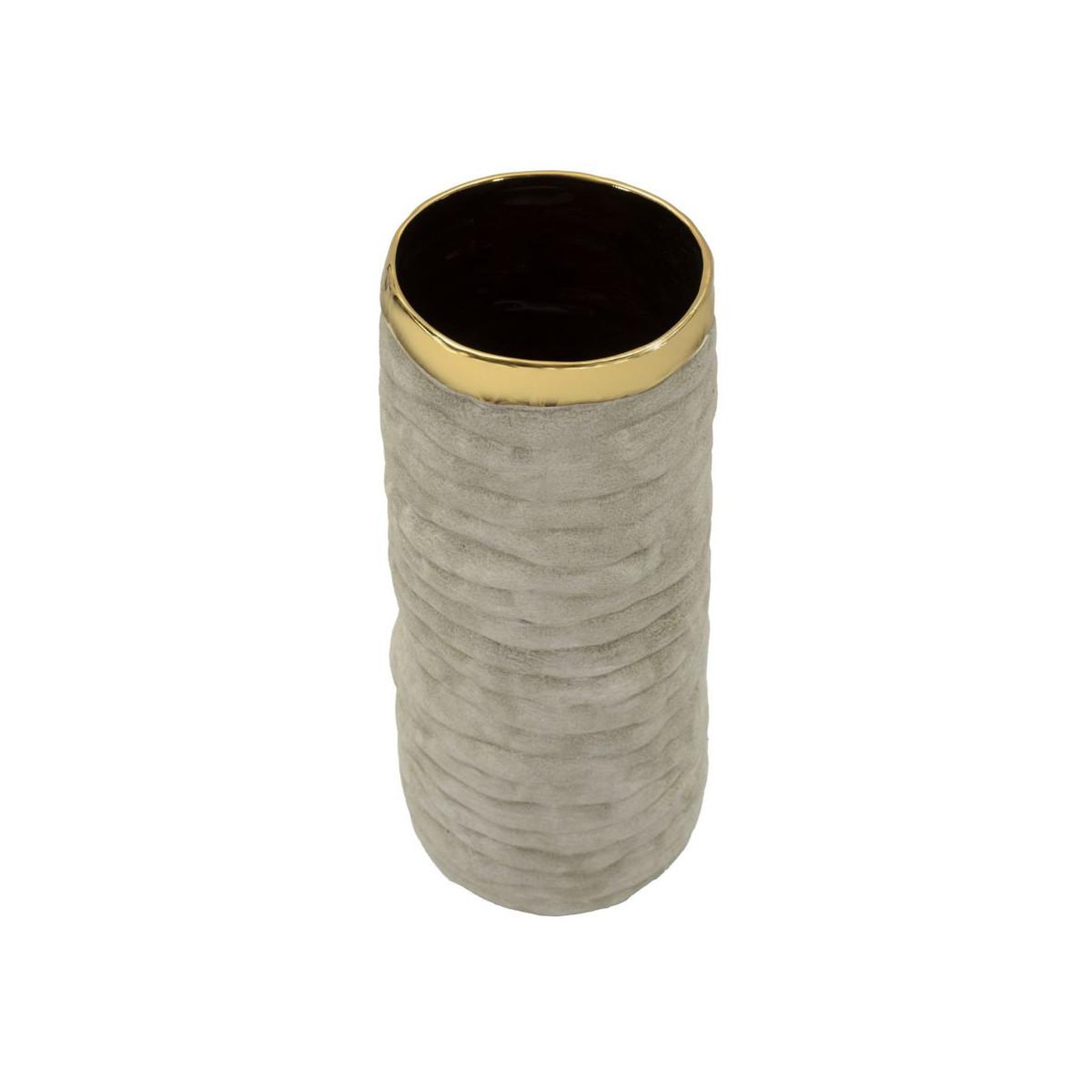 Voir la diapositive 2 : Paris Prix Vase design en céramique  lima  31cm gris