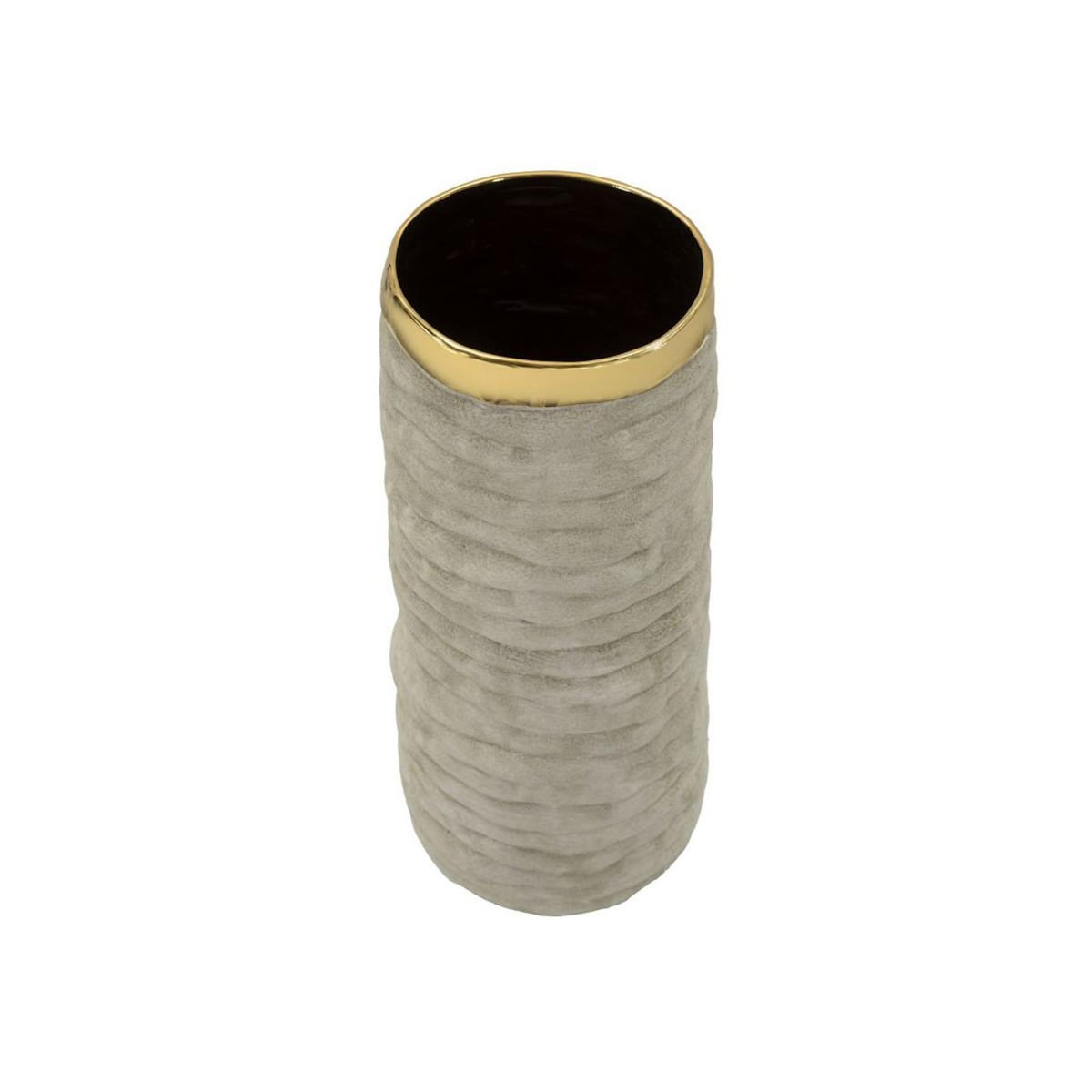 Paris Prix Vase Design en Céramique  Lima  31cm Gris & Or