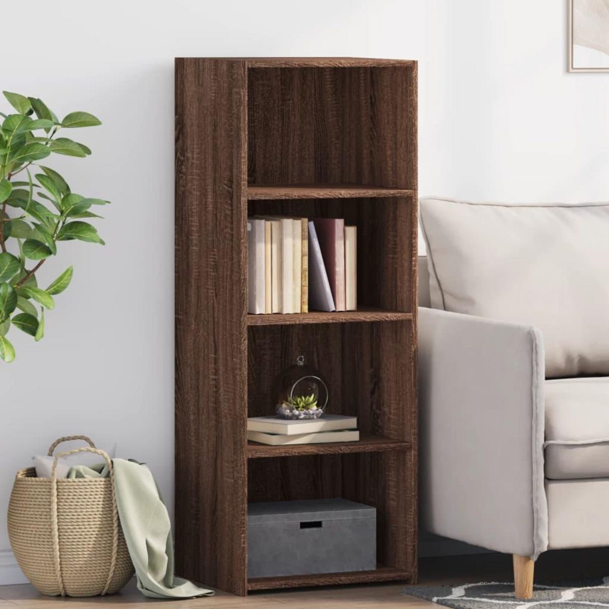 VIDAXL Buffet haut chene marron 45x41x124 cm bois d'ingenierie
