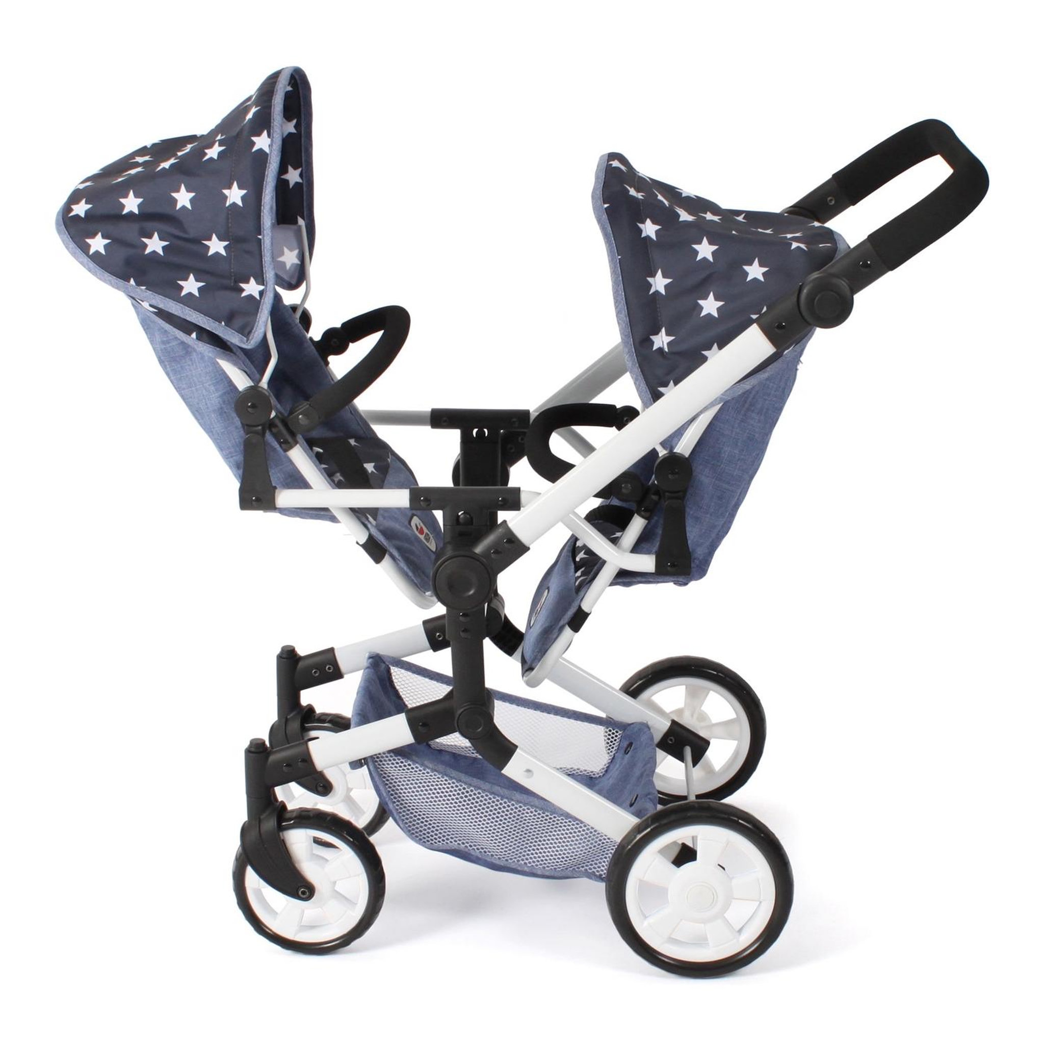 Voir la diapositive 3 : BAYER CHIC 2000 Poussette de poupée Linus Duo Bleu étoiles