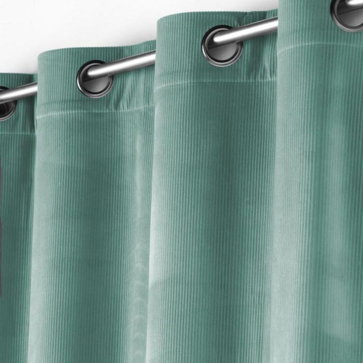 Paris Prix Rideau à Œillets Velours Côtelé  Casual  140x260cm Sauge