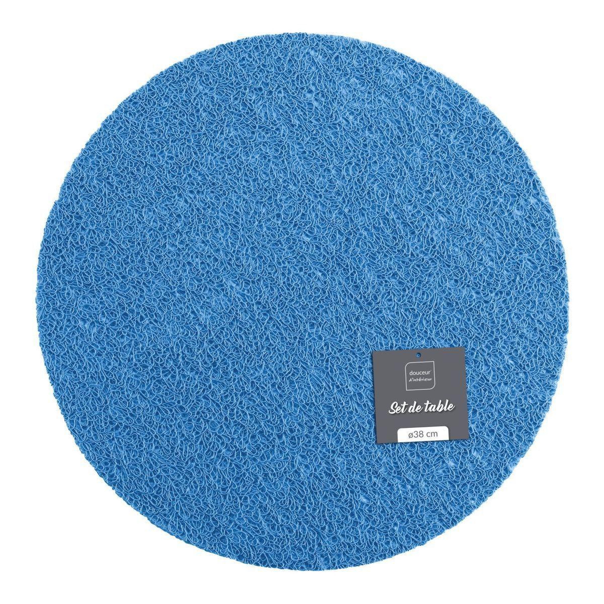 Voir la diapositive 3 : Douceur d'Intérieur Set de table rond  tortilla  38cm bleu indigo