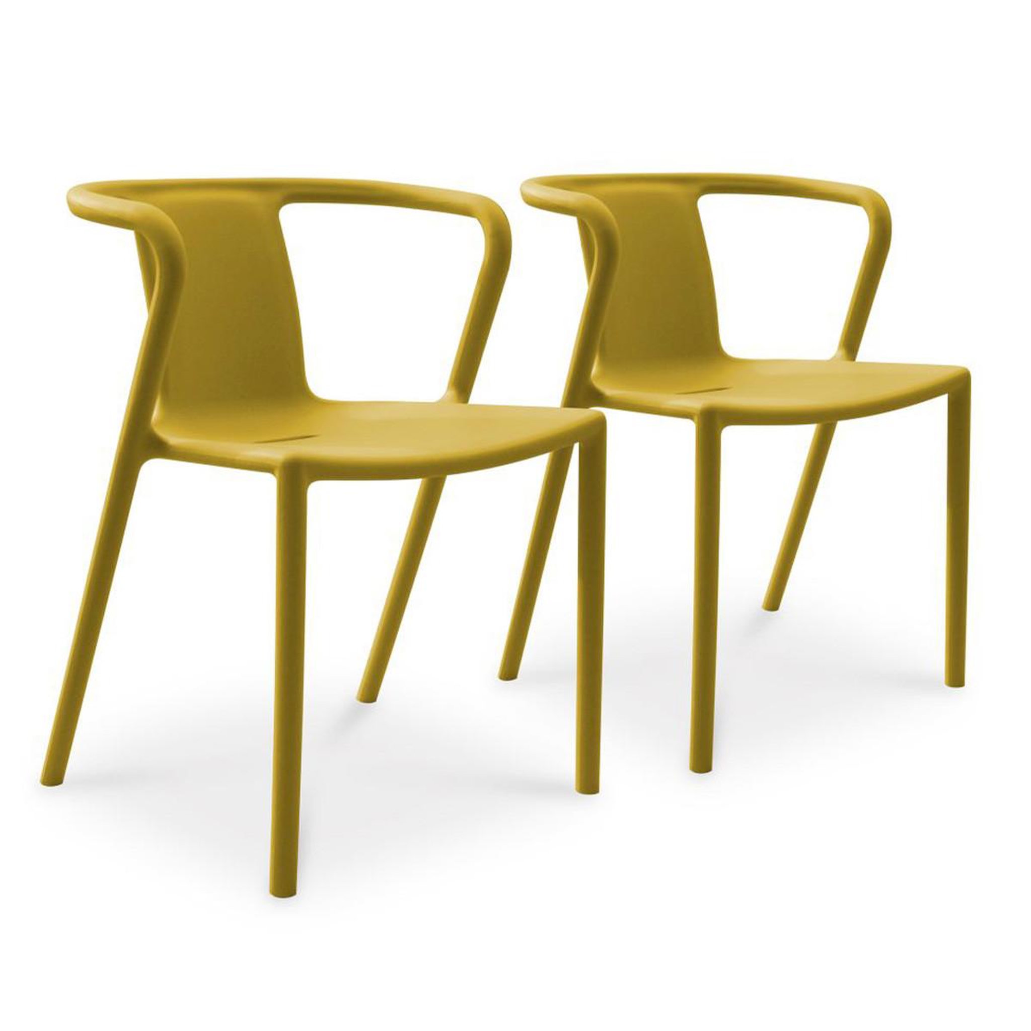 Paris Prix Lot de 2 fauteuils de jardin empilables  diego  72cm moutarde