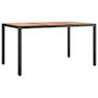 Voir la diapositive 2 : VIDAXL Table de jardin plateau en bois Noir Resine tressee bois massif