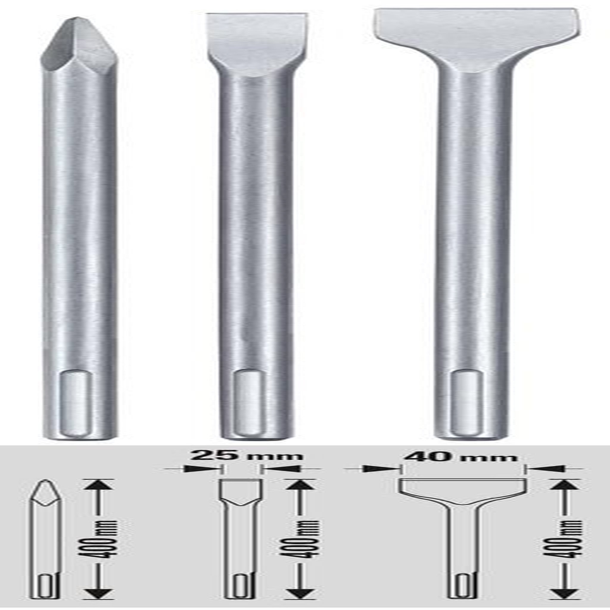 KWB Lot de 3 burins pour marteau piqueur
