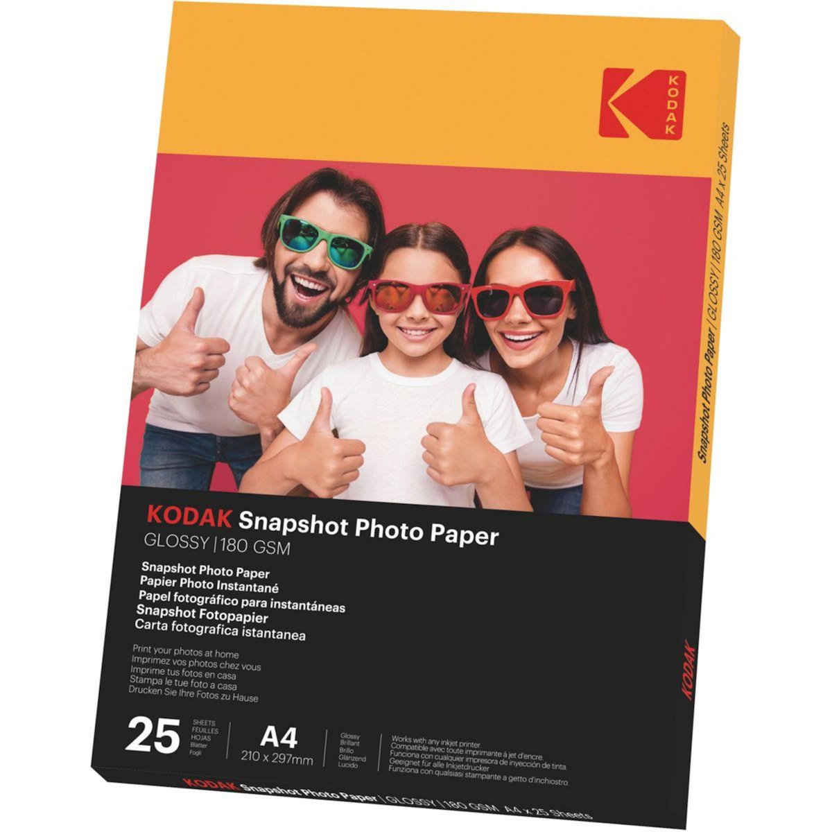 Kodak Papier photo instantané 25 feuilles A4 brillante 180gsm