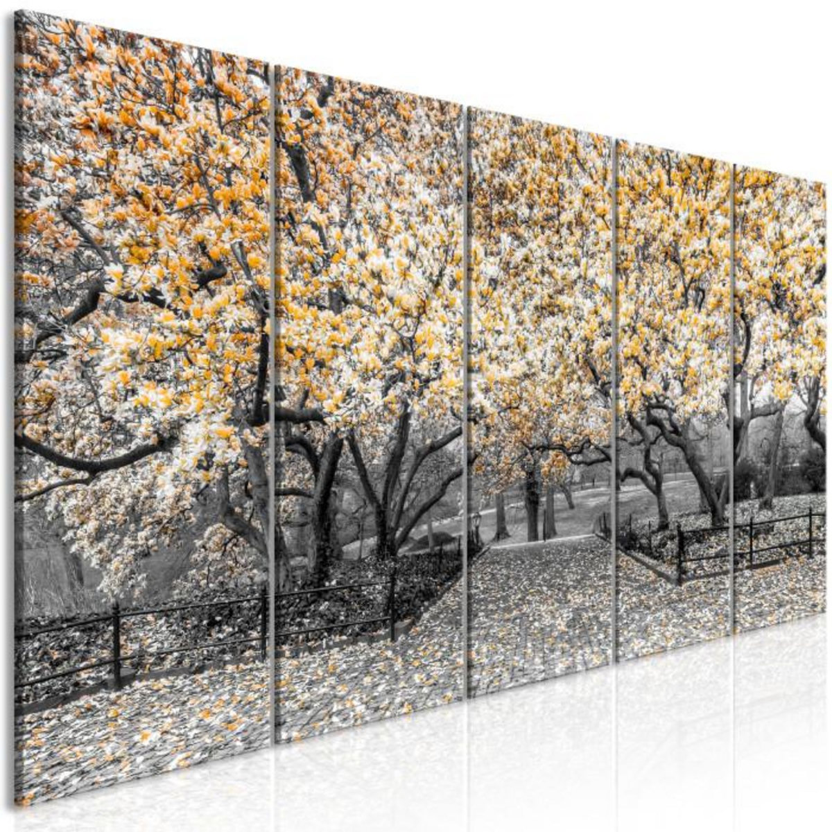Paris Prix Tableau 5 Panneaux  Magnolia Park Narrow Orange
