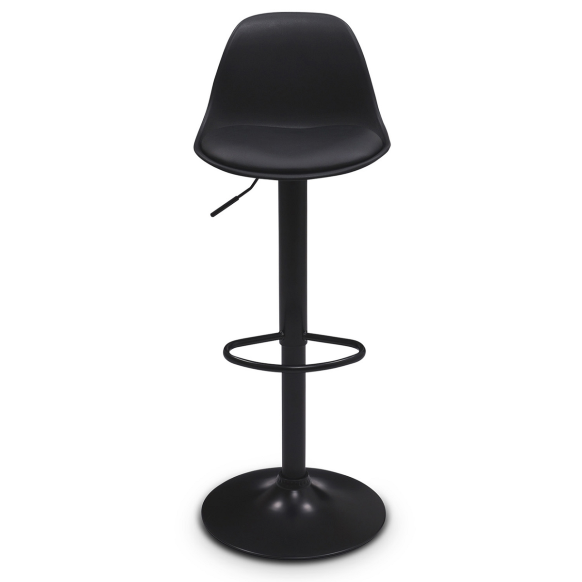 ID MARKET Lot de 4 tabourets de bar KARL design noir pied noir