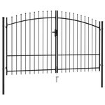 VIDAXL Portillon double porte avec dessus a pointe Acier 3x1,75 m Noir