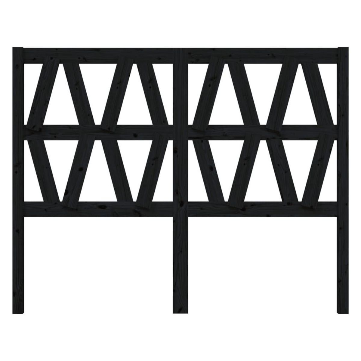 VIDAXL Tete de lit Noir 146x4x100 cm Bois massif de pin