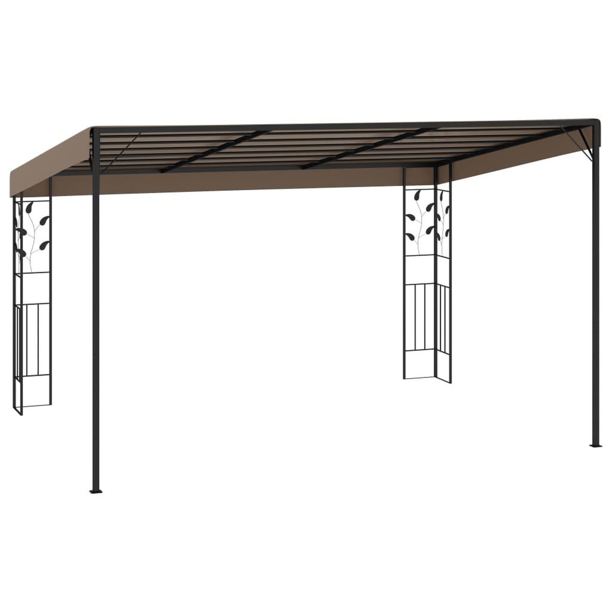 Voir la diapositive 4 : VIDAXL Belvedere mural 4x3x2,5 m taupe