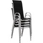 Voir la diapositive 4 : Habitat et Jardin Table et chaises de jardin en textilène  Cordoba  - Phoenix - 6 places - Noir