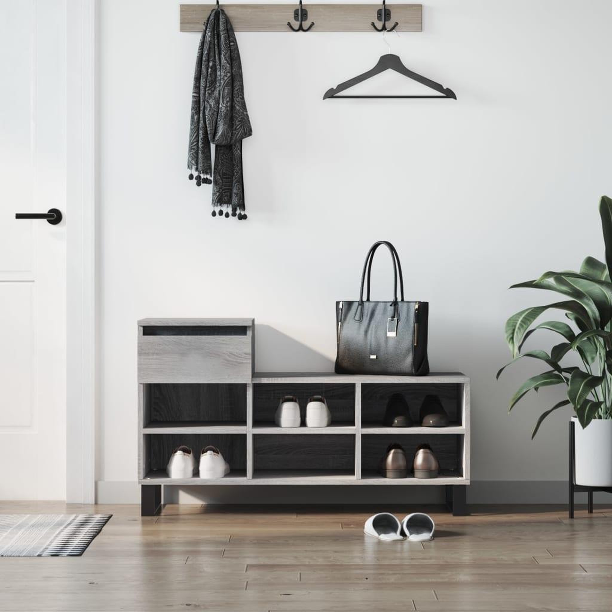 VIDAXL Armoire a chaussures Sonoma gris 102x36x60 cm Bois d'ingenierie