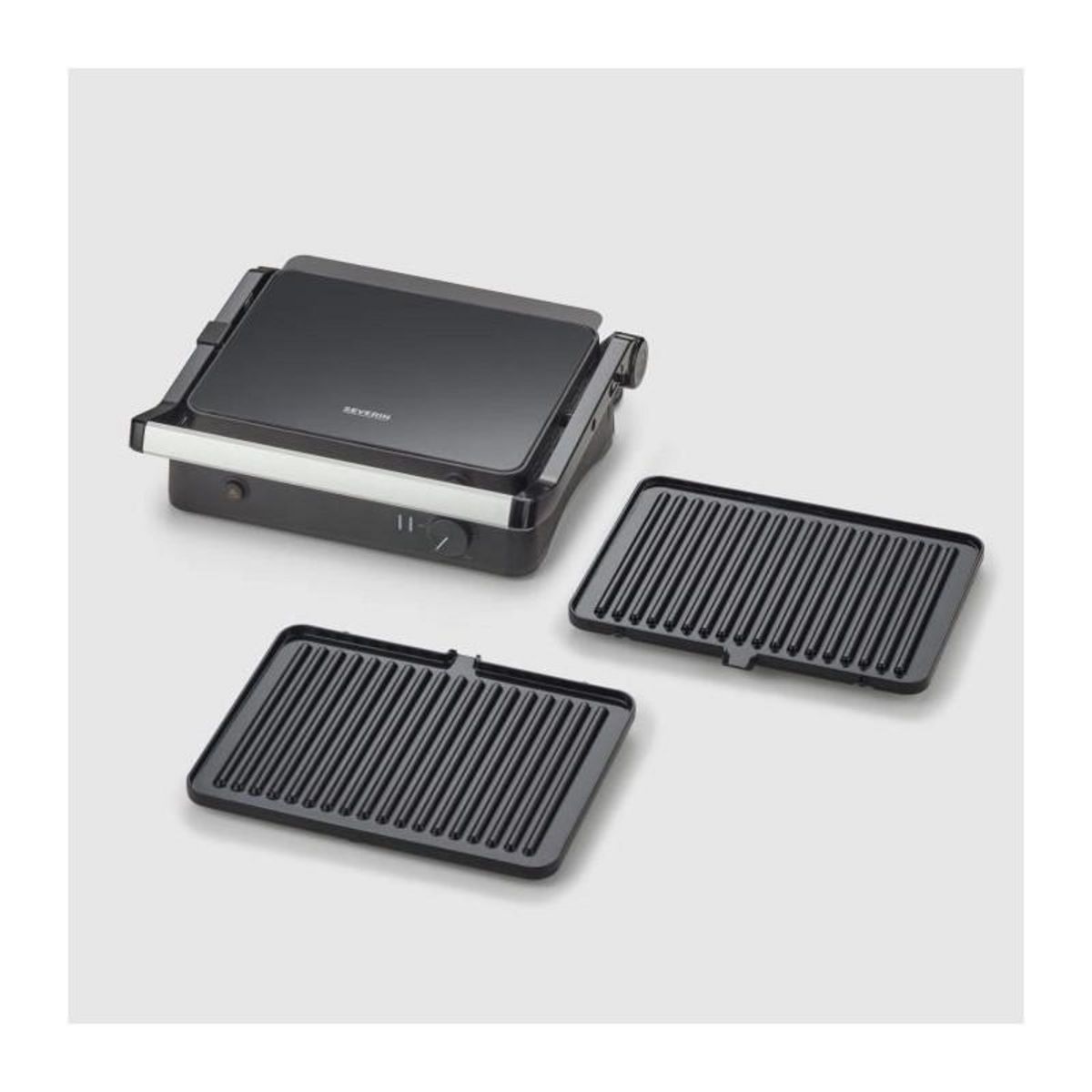SEVERIN Gril électrique multifonction - SEVERIN - KG2398 - Multi-gril viande compact pour légumes, steaks et paninis