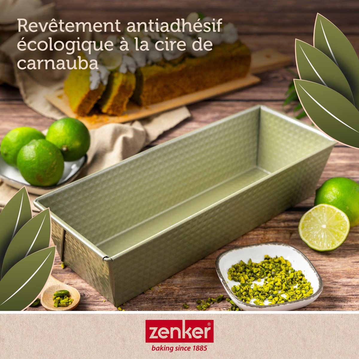 ZENKER Ensemble de 2 Moules à cake vert 30 cm Zenker Green Vision