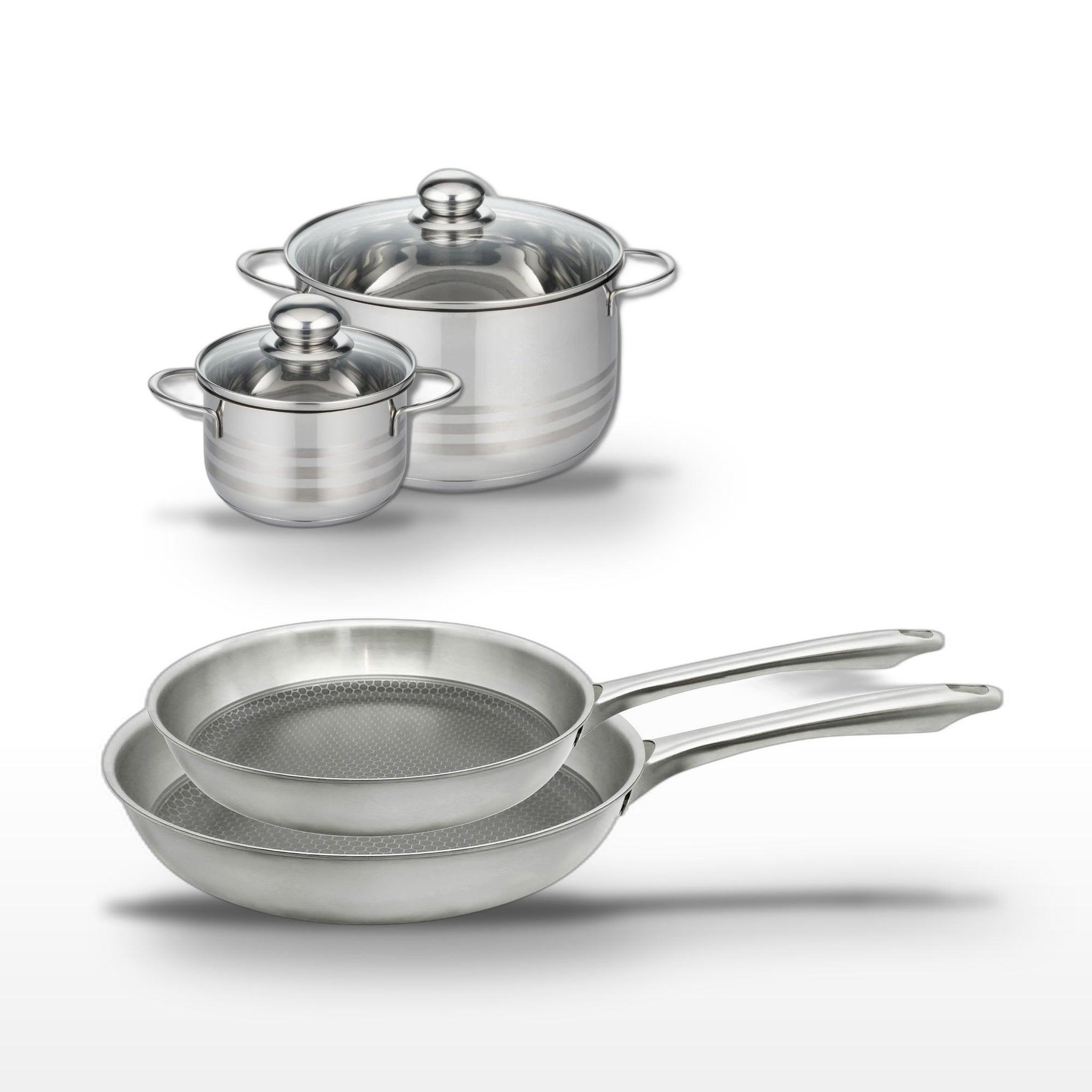ELO Lot de 2 poêles 24/28 cm et 2 faitouts 14/20 cm elo relief passion