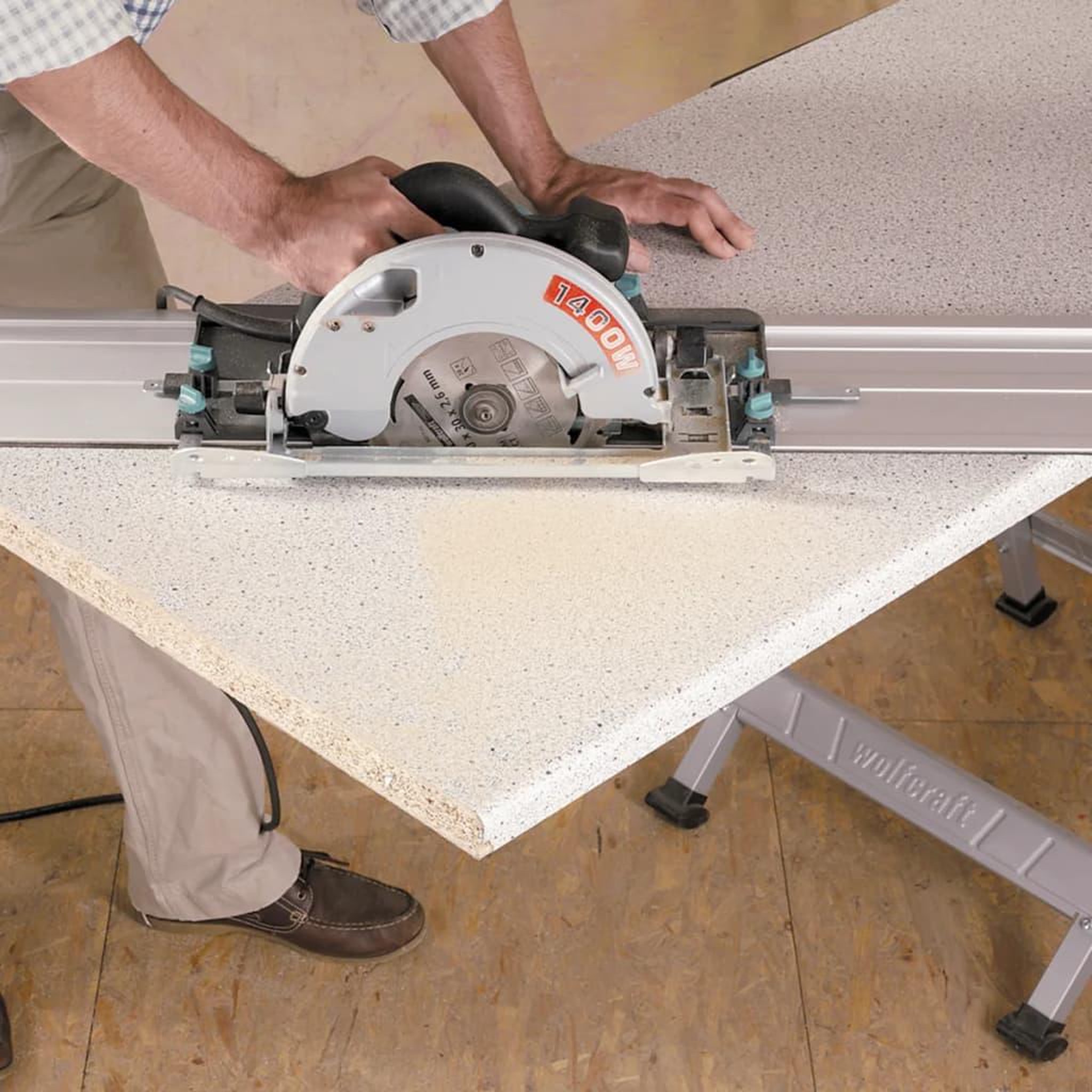 Voir la diapositive 4 : WOLFCRAFT wolfcraft Rail de guidage pour scie circulaire FKS 115 6910000