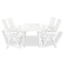 Voir la diapositive 1 : VIDAXL Mobilier a manger d'exterieur 5 pcs Plastique Blanc