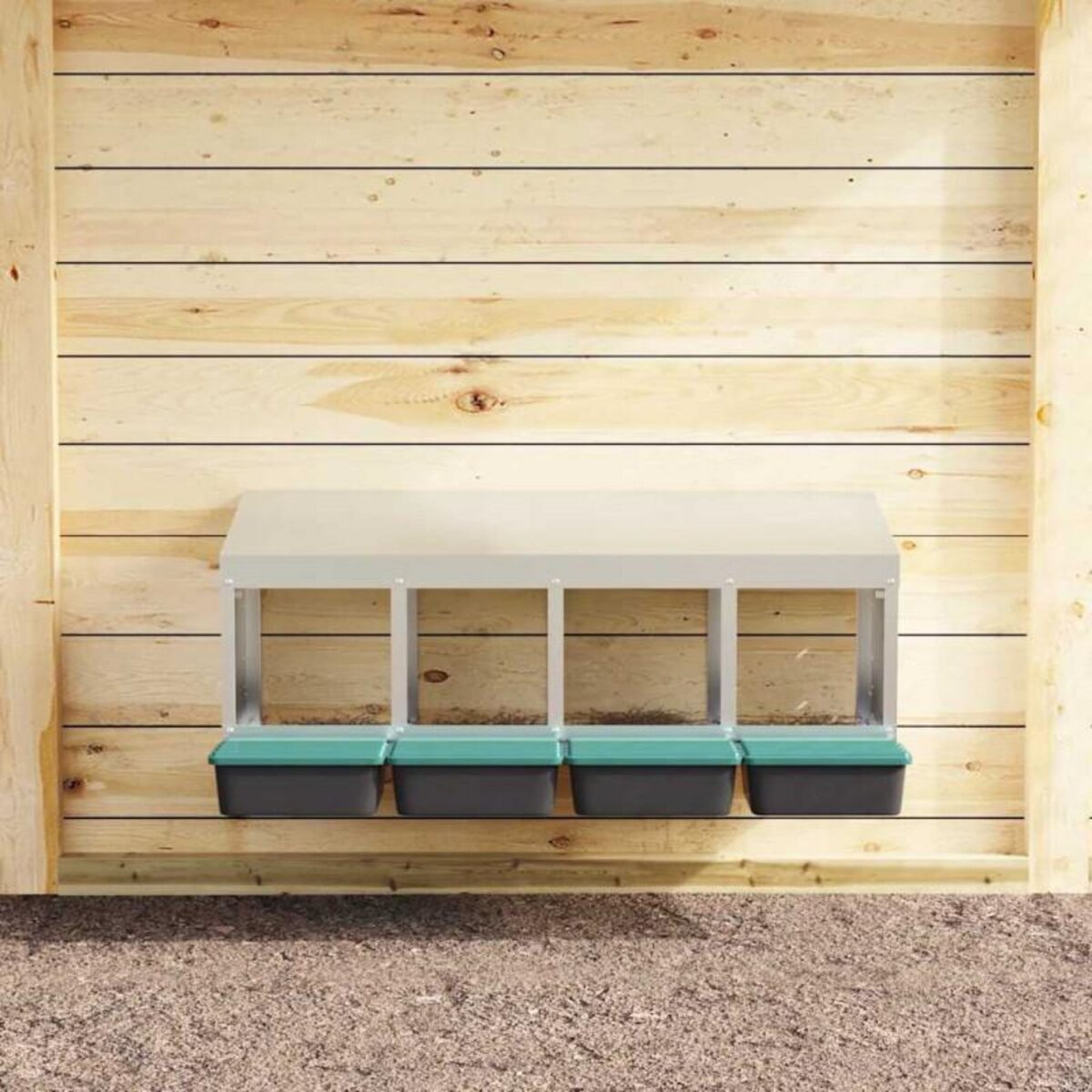 VIDAXL Nichoir à poules4 compartiments, fixation murale, acier galvanisé