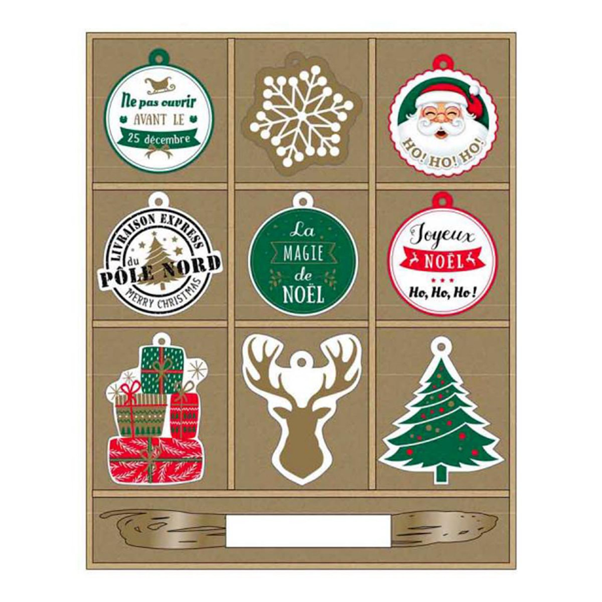 PARTY TIME Lot de 10 étiquettes cadeaux  noël  13cm multicolore