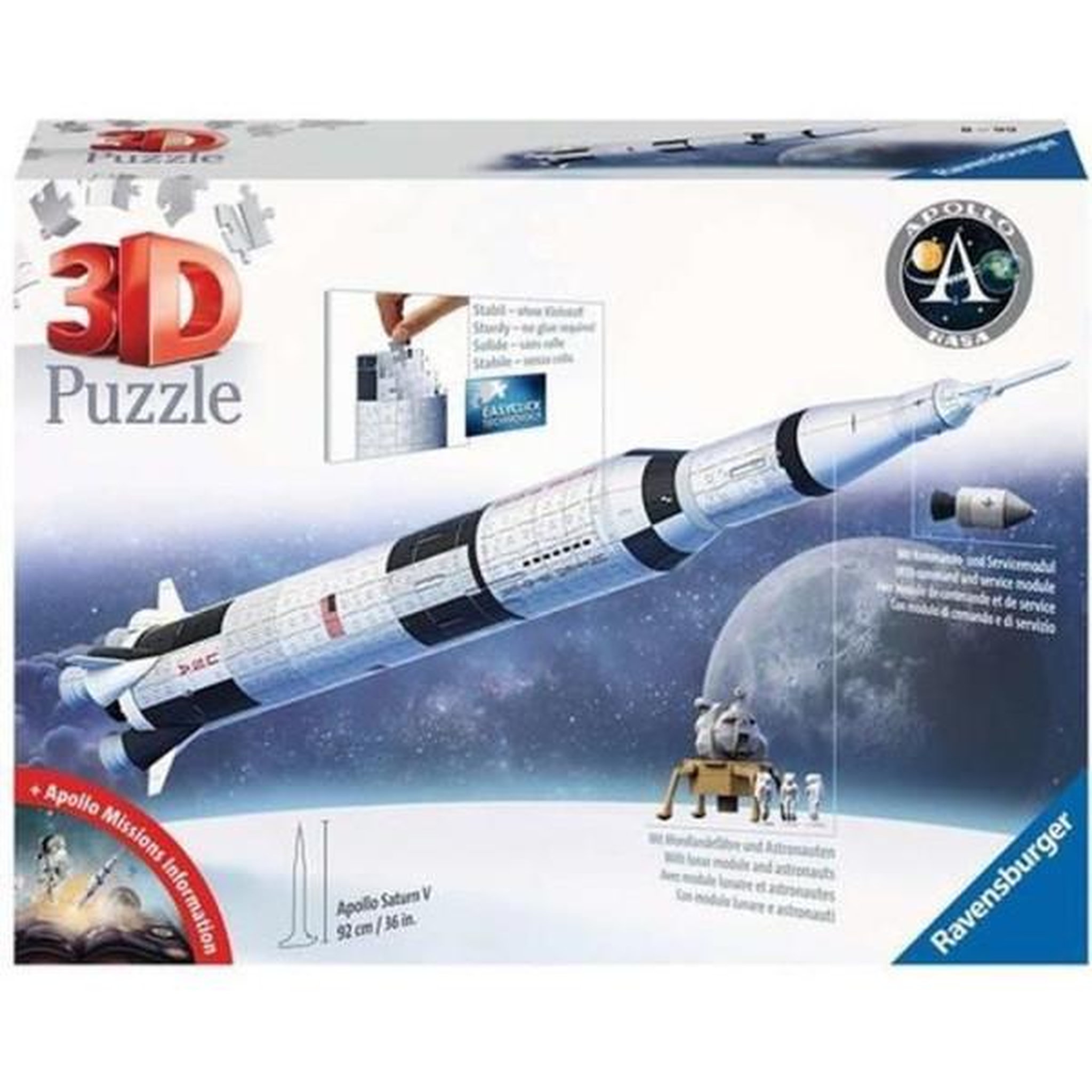 RAVENSBURGER Puzzle 3d fusée spatiale saturne v - ravensburger - 440 pieces - nasa - a partir de 8 ans
