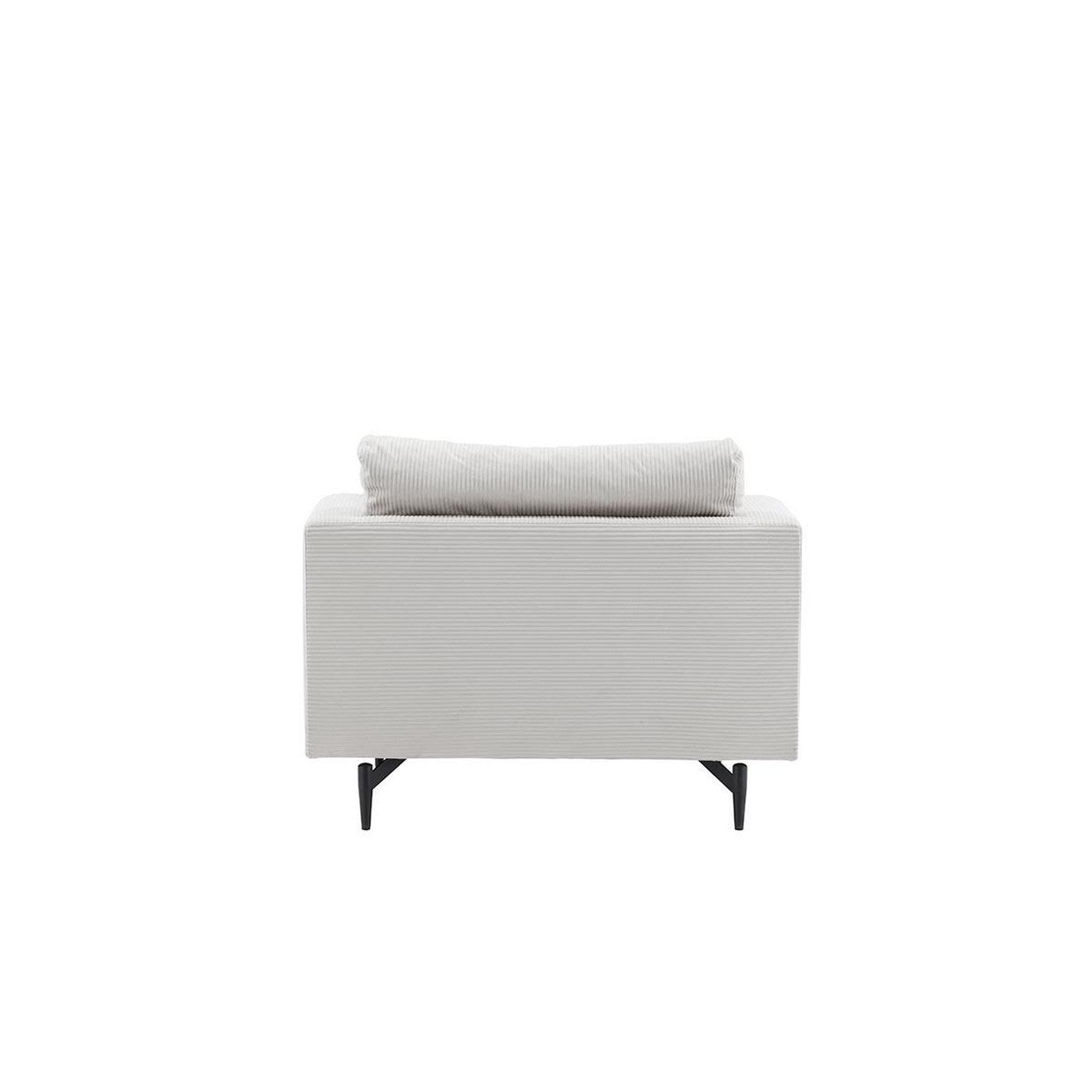 Voir la diapositive 6 : Paris Prix Fauteuil en Velours Côtelé  Sofia  104cm Beige