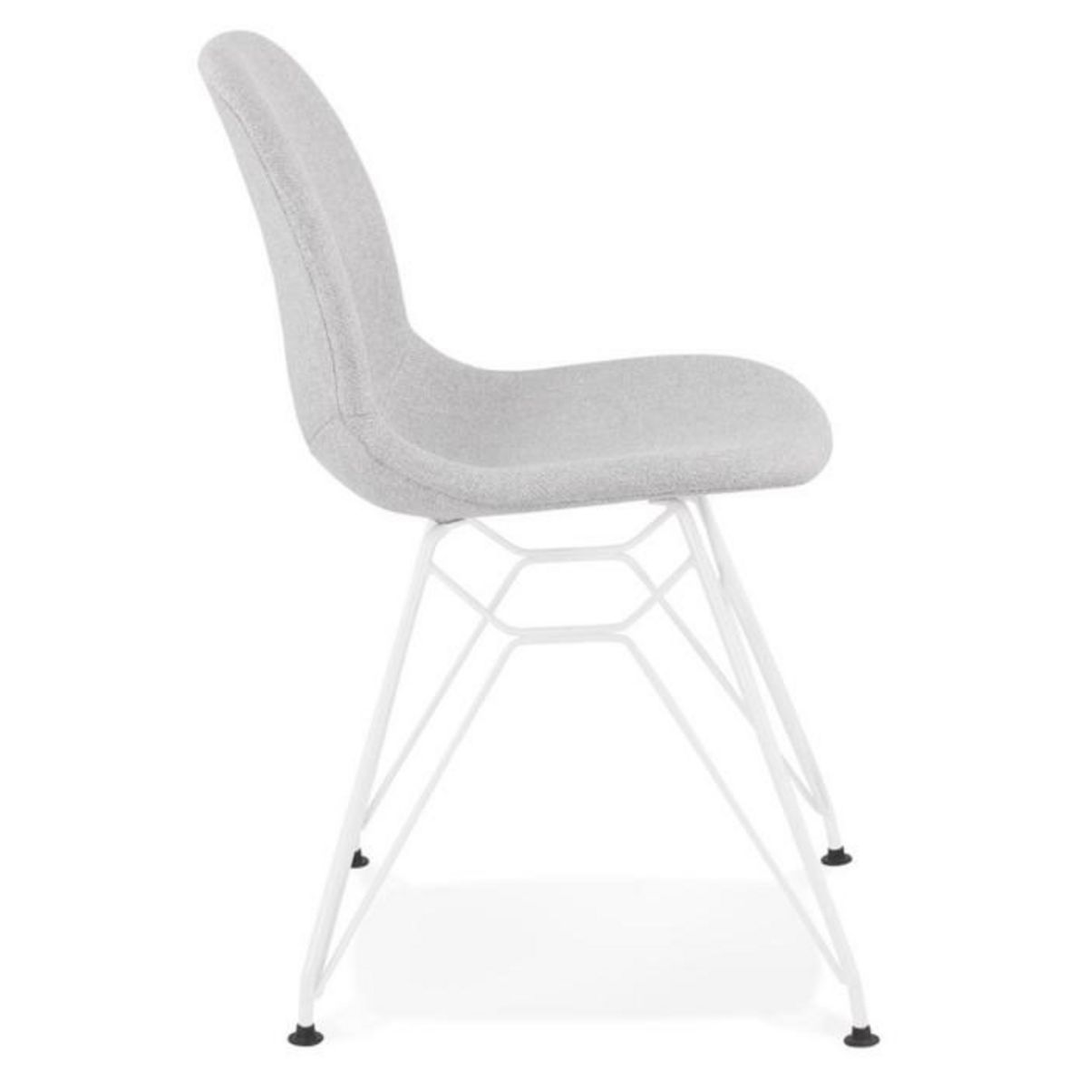 Paris Prix Chaise Design en Tissu  Quebec  83cm Gris & Blanc