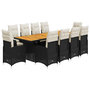 Voir la diapositive 2 : VIDAXL Ensemble de bistro de jardin 11 pcs coussins noir poly rotin