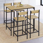Voir la diapositive 2 : ID MARKET Ensemble table haute de bar DETROIT 100 cm et 4 chaises de bar design industriel
