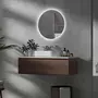 KLEANKIN Miroir rond lumineux LED de salle de bain 60 cm avec éclairage interrupteur tactile système antibuée miroir mural LED à luminosité réglable 29 W gris