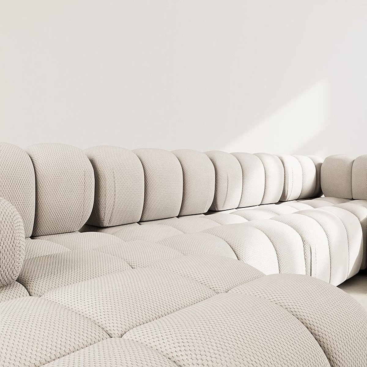 LISA DESIGN Ruby - canapé panoramique modulable d'angle droit 7 places en velours texturé