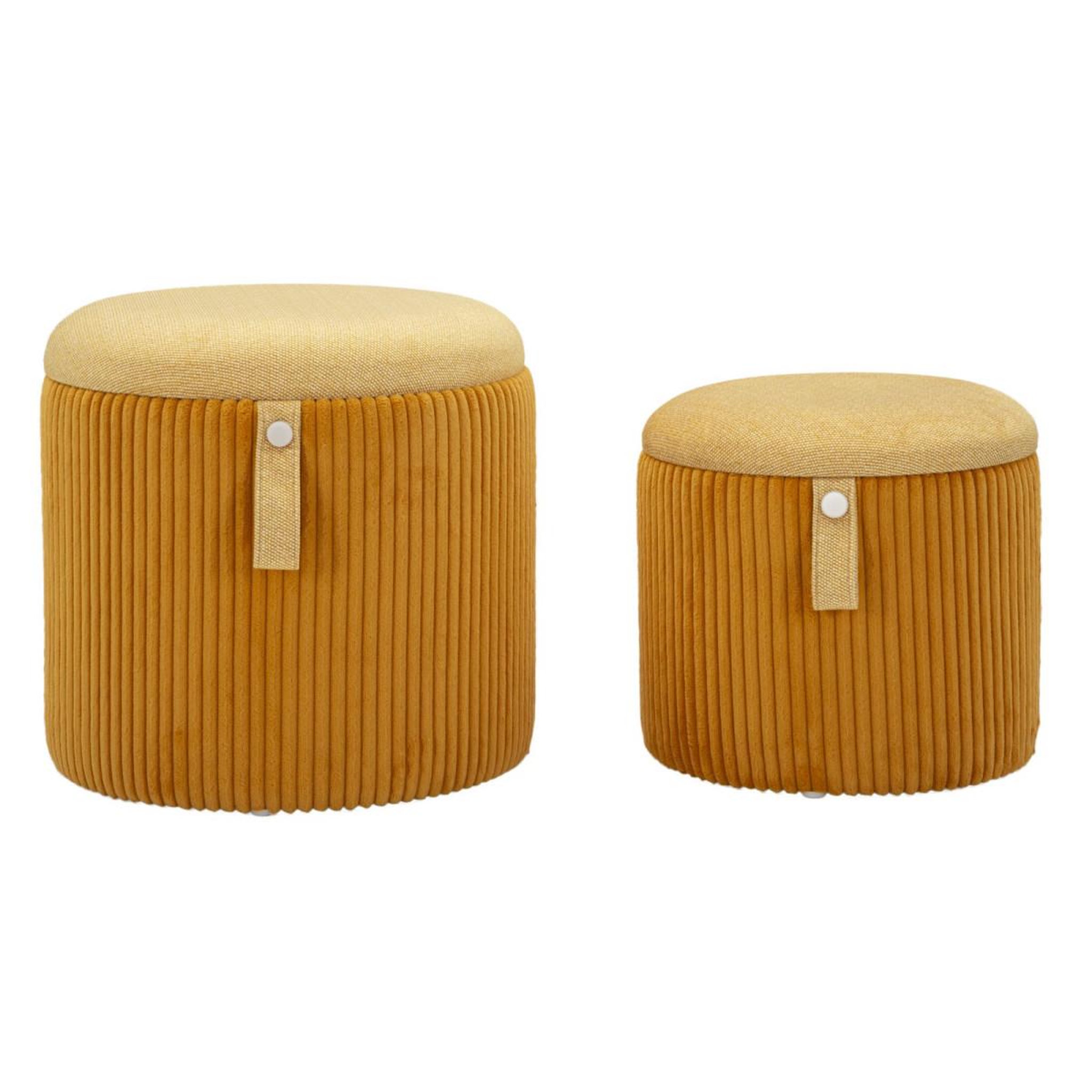 Paris Prix Lot de 2 poufs coffres  bolzano  38cm moutarde