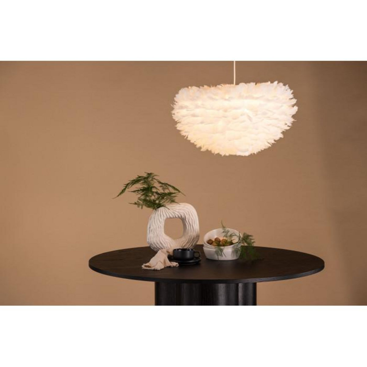 Paris Prix Lampe Suspension en plume  Nicola  60cm Blanc
