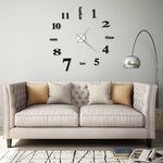 VIDAXL Horloge murale 3D Design moderne 100 cm XXL Noir