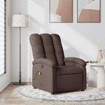 VIDAXL Fauteuil de massage inclinable Marron fonce Tissu