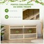 Voir la diapositive 6 : PAWHUT Terrarium - vivarium reptiles - 2 portes coulissantes verre trempé - parois frontales maillées - métal OSB