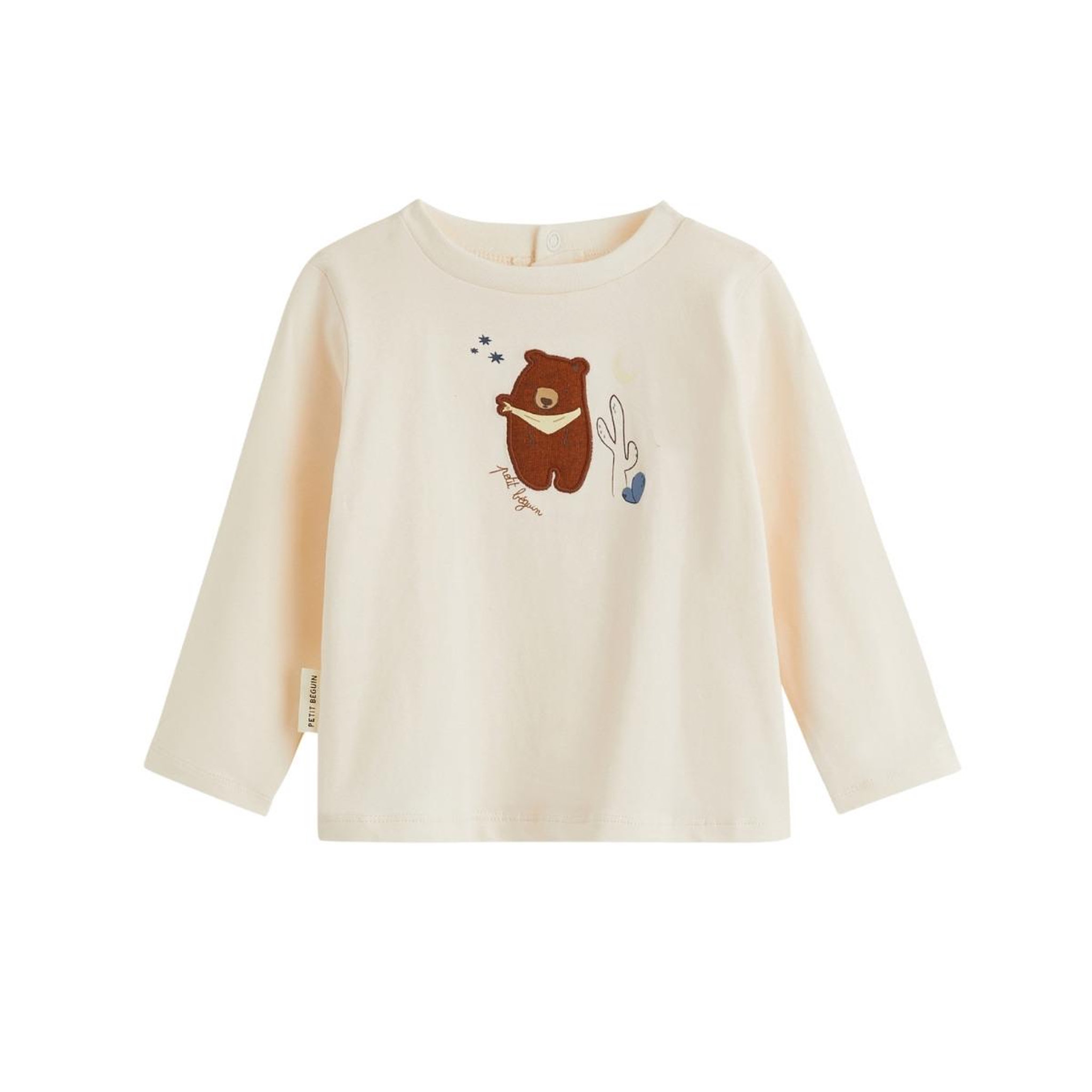 Voir la diapositive 4 : PETIT BEGUIN Lot de 2 t-shirts bébé manches longues moka