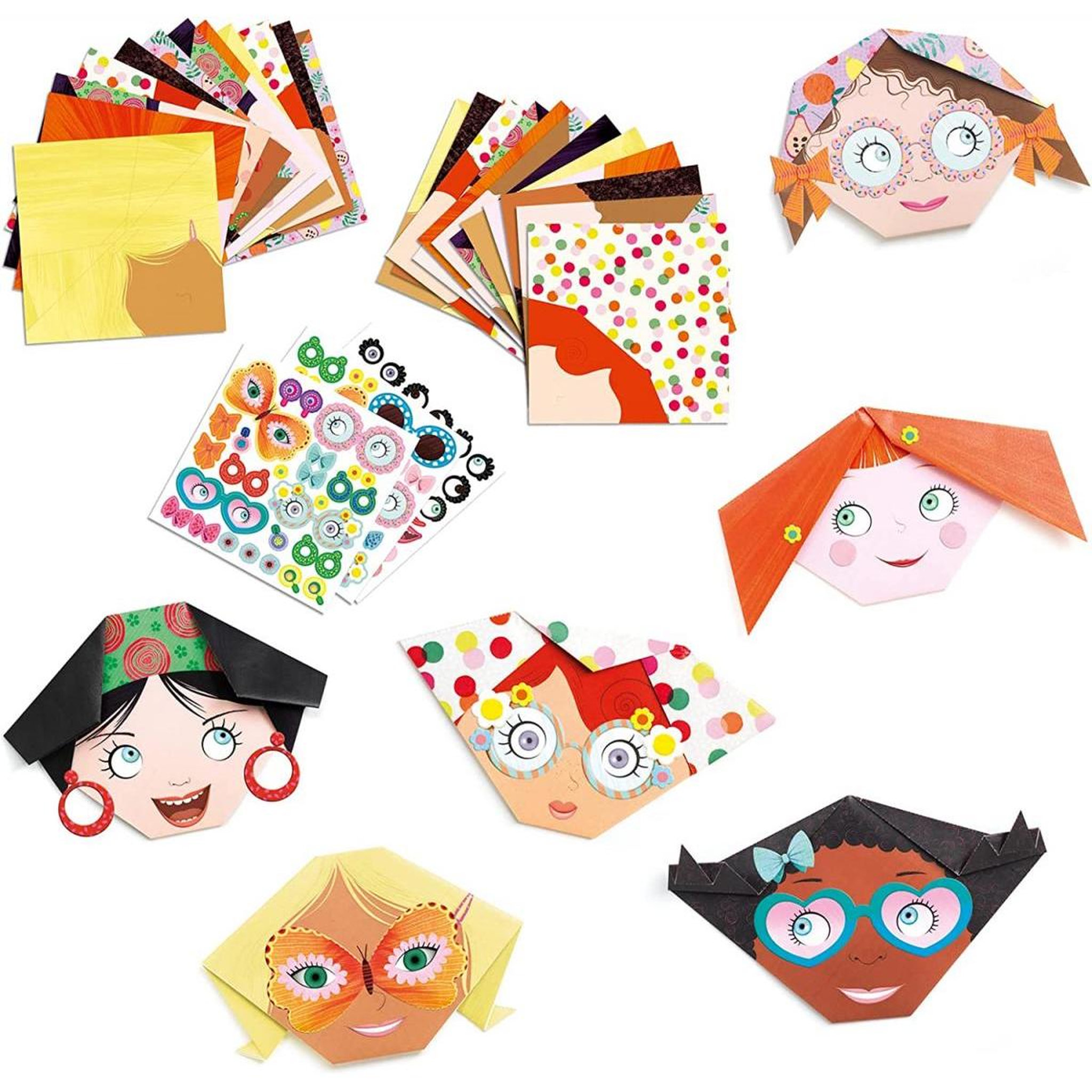 Voir la diapositive 3 : Djeco Pochette origami frimousse
