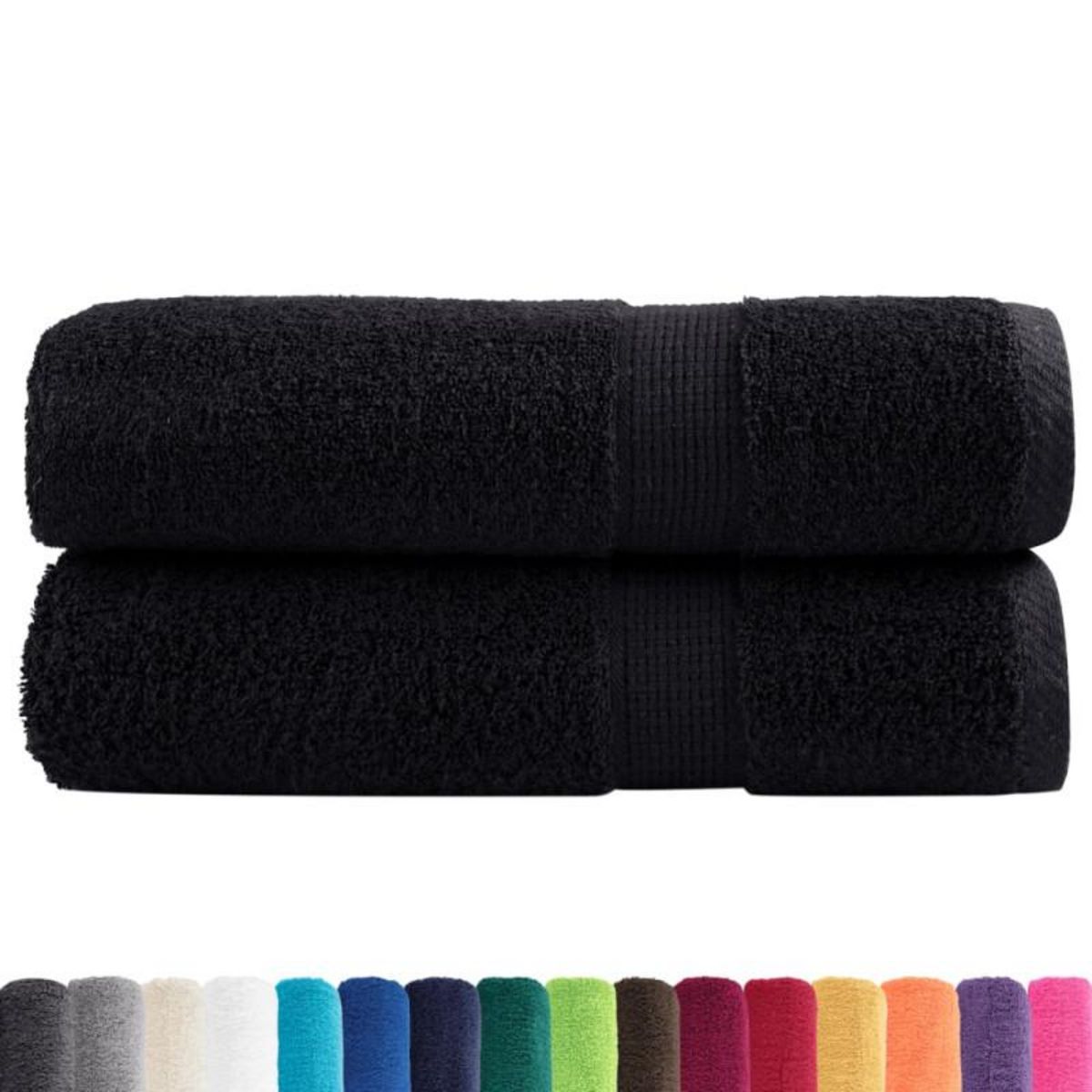 VIDAXL Serviettes de douche de qualité supérieure SOLUND 2 pcs noir