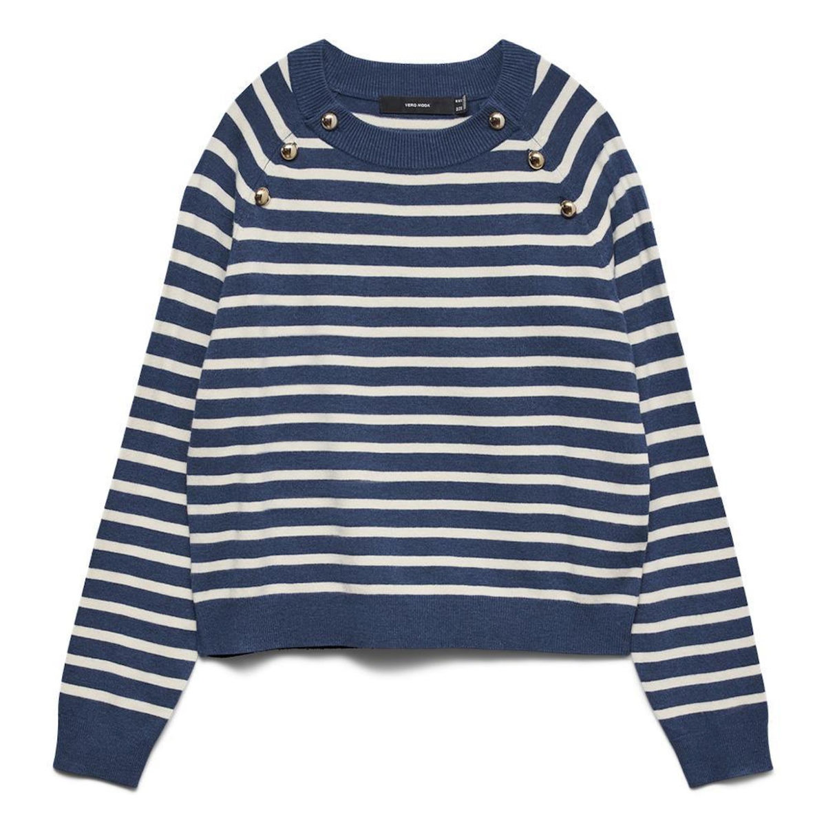 Vero Moda Pull Bleu/Beige Femme Vero Moda Happy