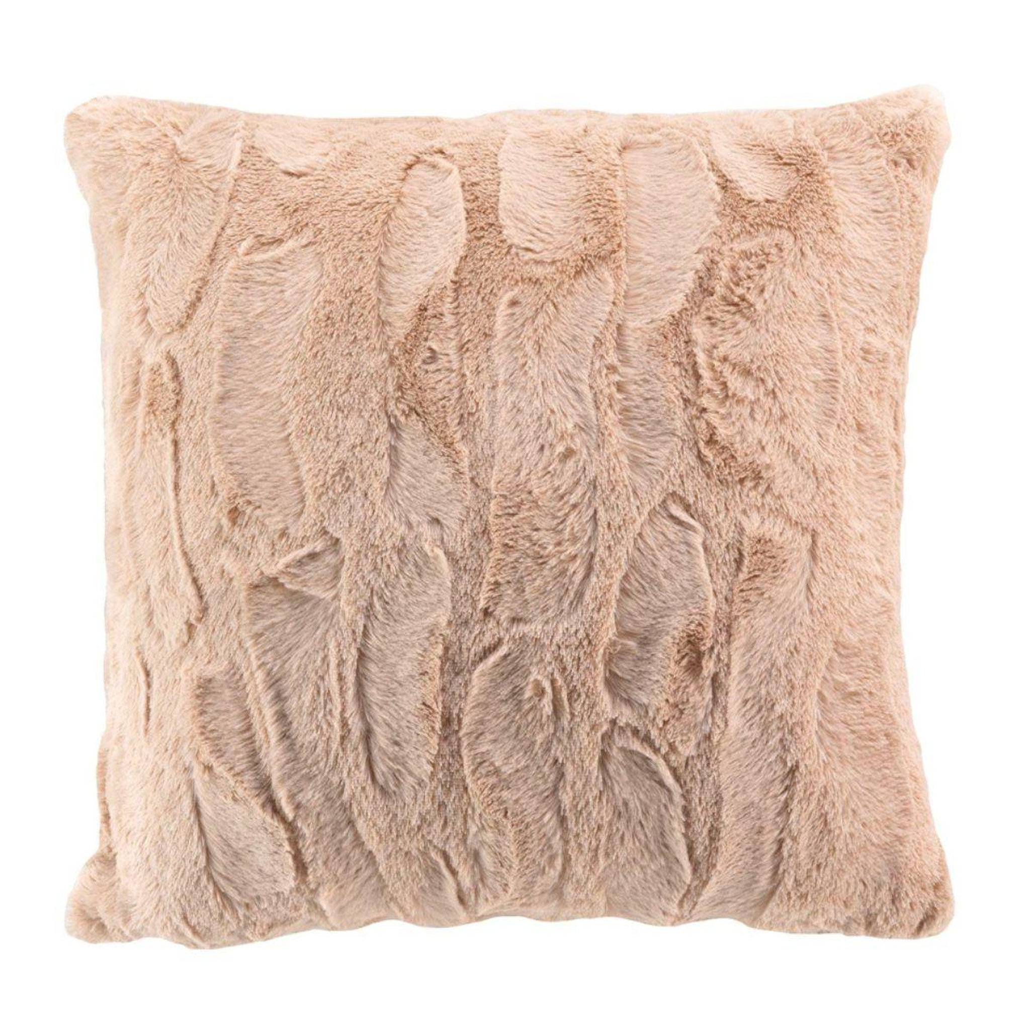 Douceur d'Intérieur Housse de coussin imitation fourrure  foxy  40x40cm sable