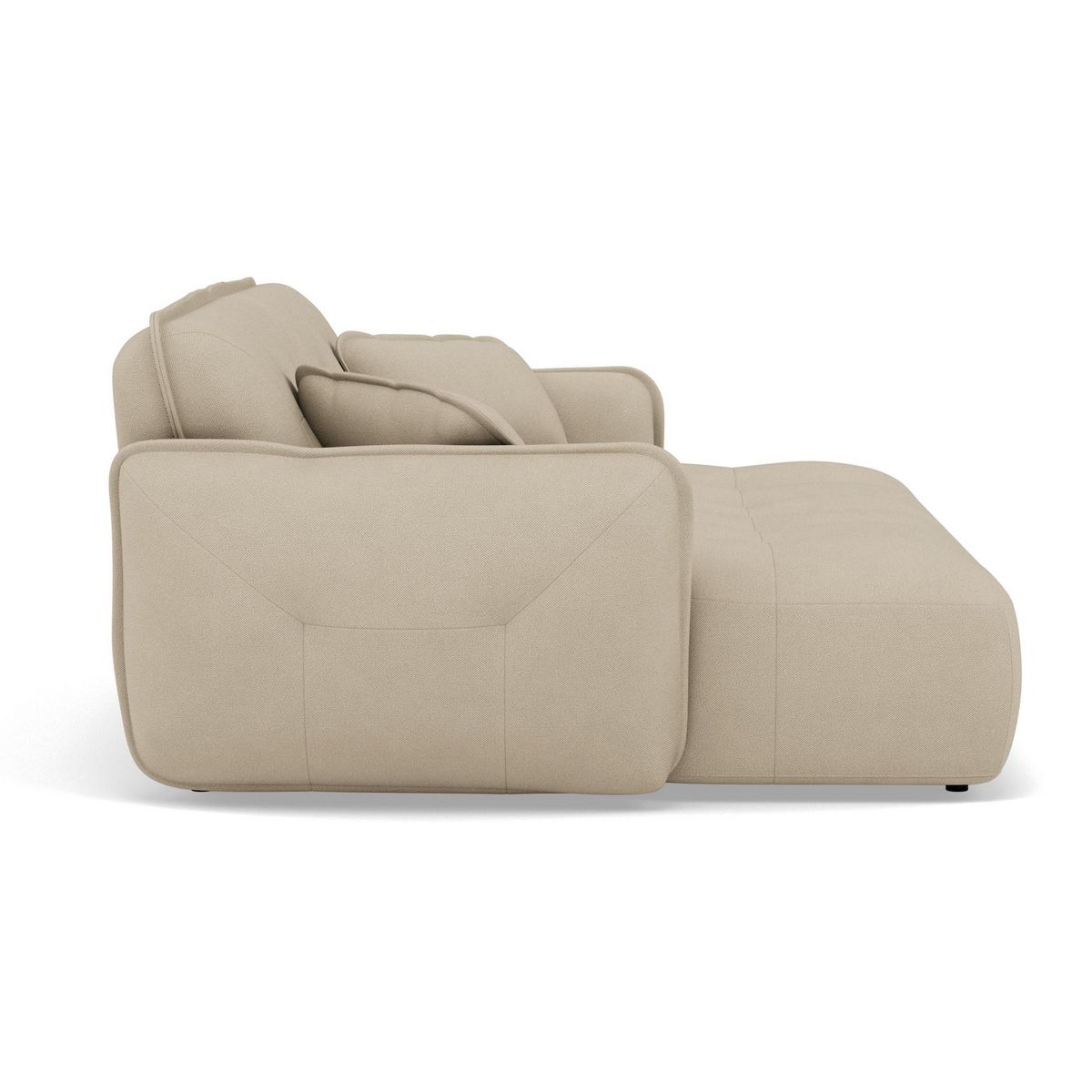 LISA DESIGN Thais - canapé droit 4 places avec double méridienne assise profonde en tissu texturé