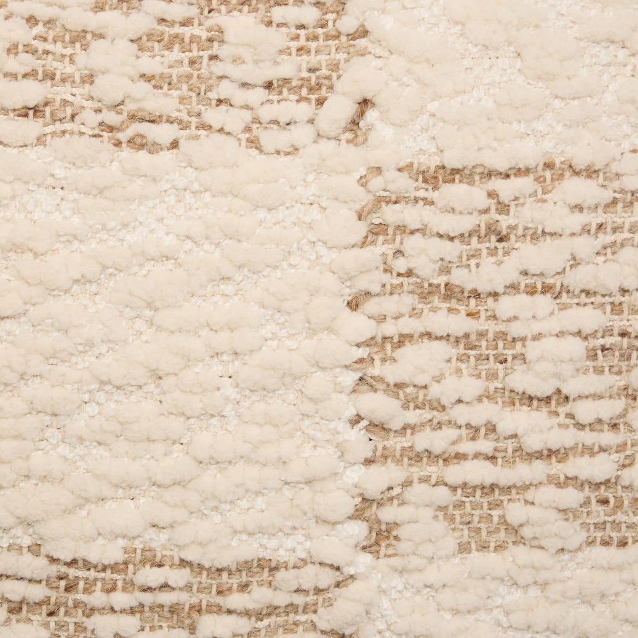 Voir la diapositive 4 : ATMOSPHERA Coussin déco laine chenille  ameya  38x58cm beige lin