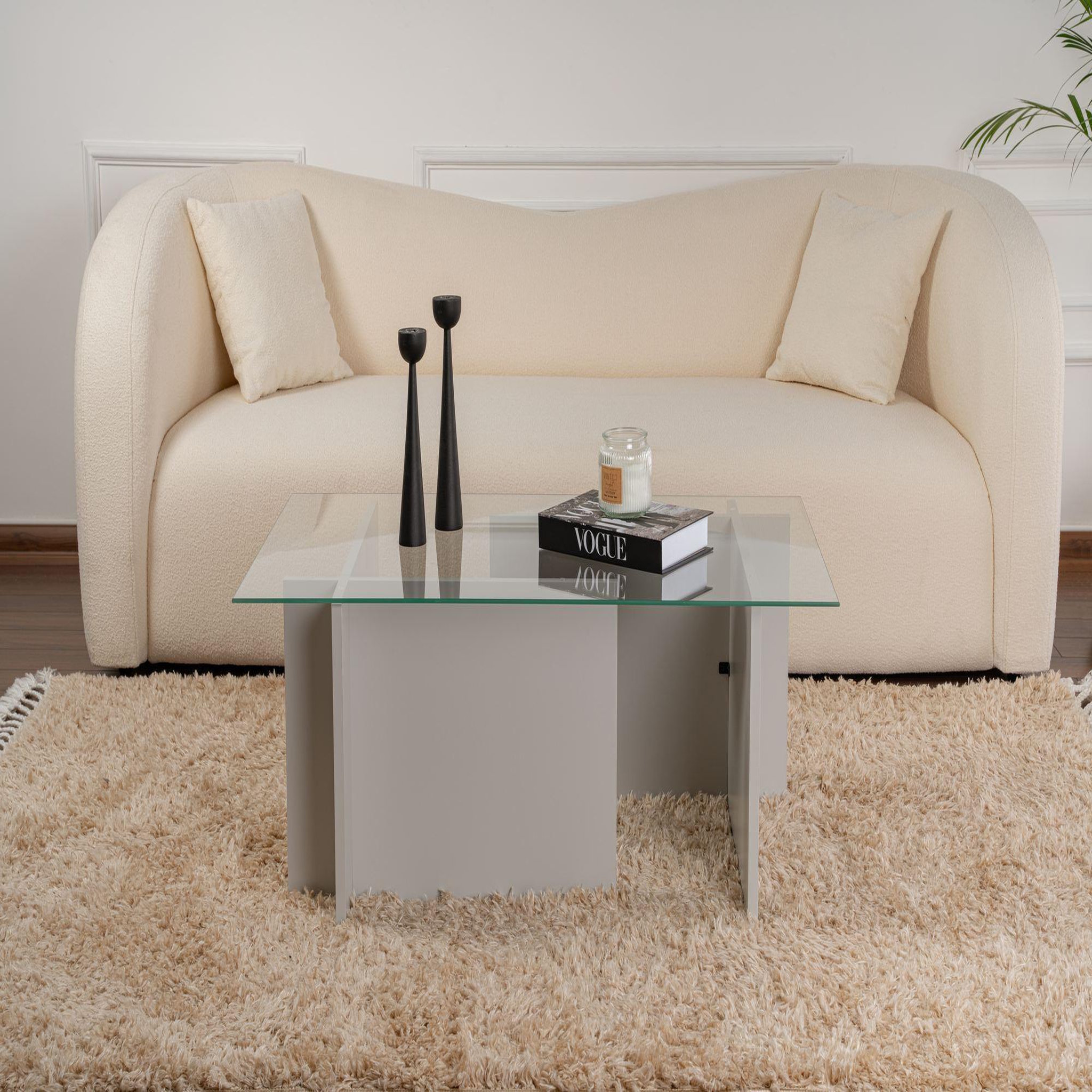 Voir la diapositive 4 : Habitat et Jardin Table basse en verre  vetrino  105 x 65 x 40 cm - gris