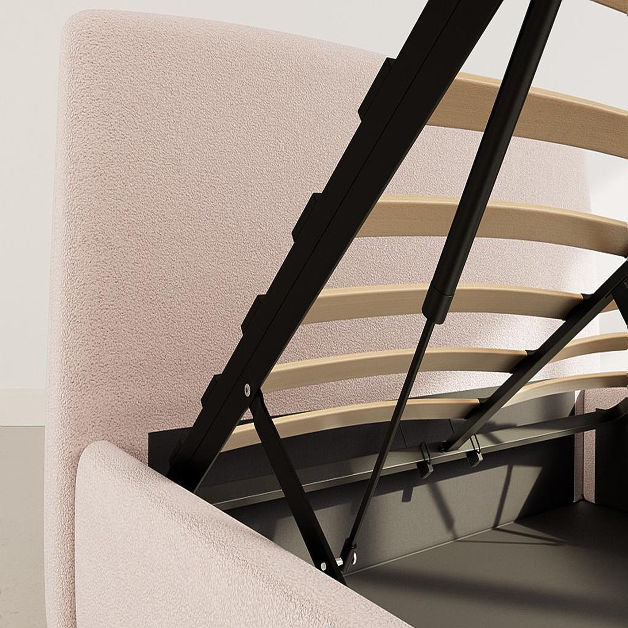 Voir la diapositive 6 : BEST MOBILIER Juliette - lit coffre - 160x200 cm - en tissu bouclette