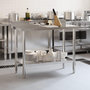 Voir la diapositive 3 : VIDAXL Table de travail de cuisine avec dosseret 110x55x93 cm inox